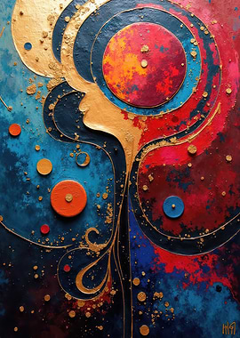 Abstract Face with Circular Elements V11