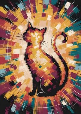 Abstract Cat Art