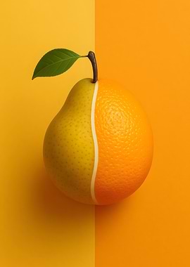 Hybrid Pear Orange Fruit Still Life