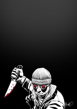 Bloody Knife Wielding Figure