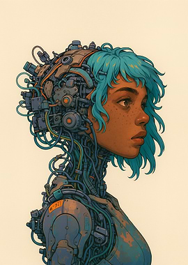 Cyborg Girl Portrait