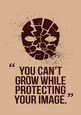 Broken Mask with Motivational Quote