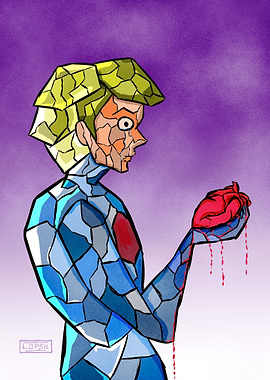 Mosaic Man Holding Bleeding Heart