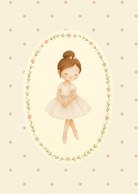 Cute Ballerina Girl Illustration
