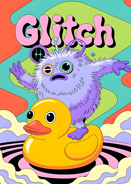 Glitch Monster on Rubber Duck