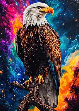 Eagle Perched Against