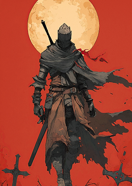 Dark Knight Under Moon