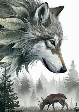 Wolf Deer Forest