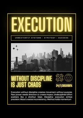 Execution and Discipline Motivational Poster