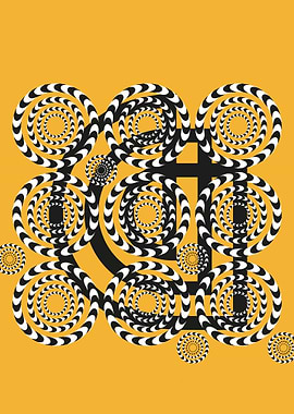 Optical Illusion with Spirals and Lines