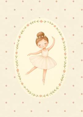 Cute Ballerina Girl Illustration