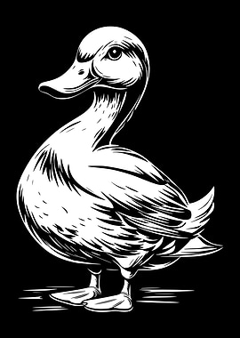 Monochrome Duck Illustration