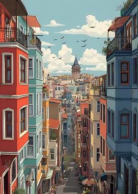 Colorful Istanbul Street View