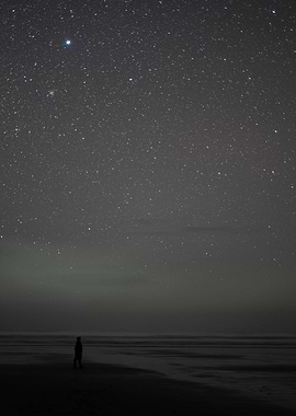 Starry Night Beach Silhouette