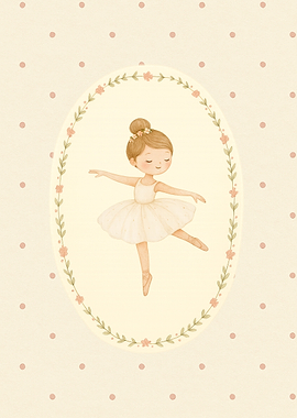 Cute Ballerina Girl Illustration