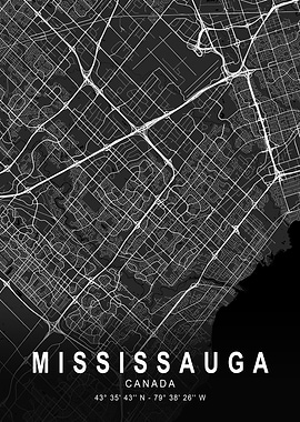 Mississauga Dark Map