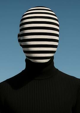 Striped Head Black Turtleneck