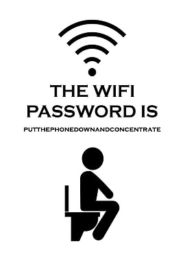 Funny WiFi Password Toilet Sign
