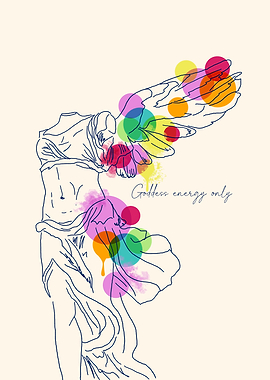 Winged Victory of Samothrace Colorful Art