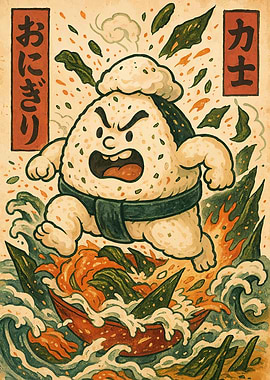 Angry Onigiri Sumo Wrestler
