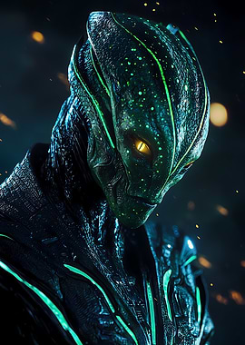 Emerald Sentinel – Alien Warrior from the Dark Void