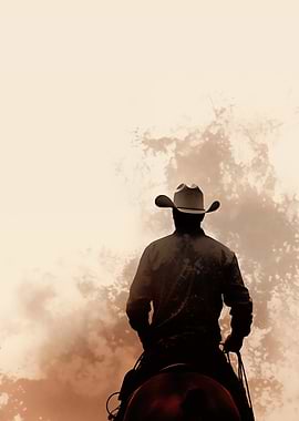 Cowboy Rodeo Horseback Silhouette