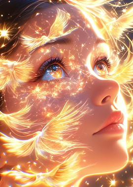 Celestial Woman with Golden Light