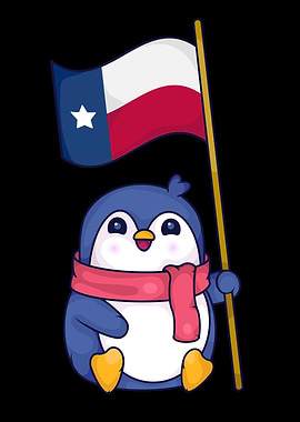 Texas Lover Kids Penguin Lover Gift Texas Flag