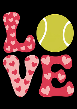 Love Tennis Ball Graphic