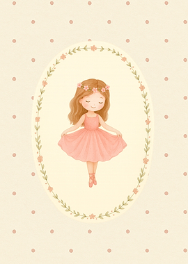 Cute Ballerina Girl Illustration