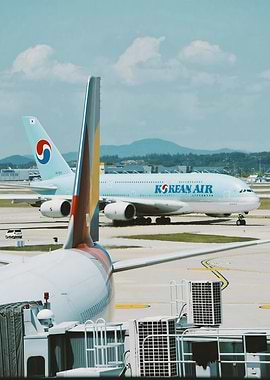 Korean Air plane at the airport