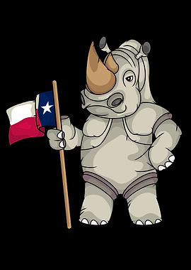 Texas Lover Kids Rhinoceros Lover Gift Texas Flag