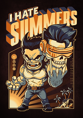 I Hate Summers Cartoon Illustration