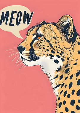 Cheetah Meow Illustration
