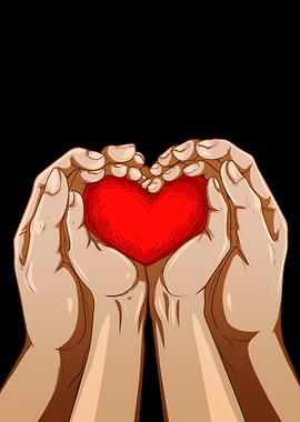 Hands Holding a Red Heart