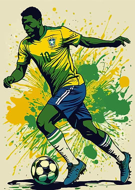 Brazilian Soccer Player with Ball