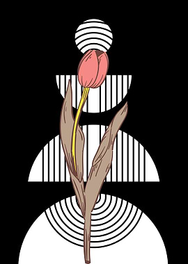 Tulip with Geometric Shapes