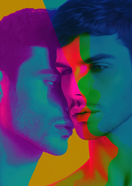 Colorful Portrait of Sexy Gay man