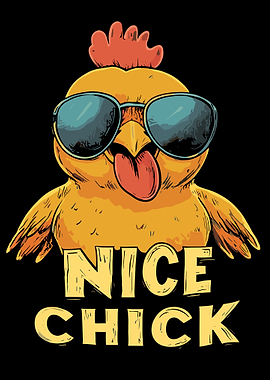Cool Chick Cartoon with Sunglasses