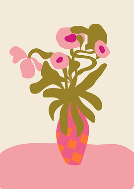 Floral Still Life with Patterned Vase