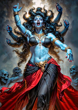 Goddess Kali with Skulls