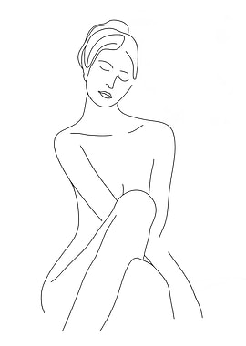 Minimalist Line Art Of Woman Portrait