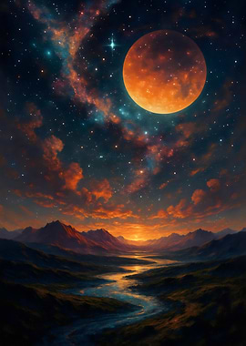 Celestial Eclipse Over the Mountains