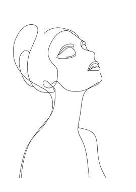 Minimalist Woman Line Art Portrait