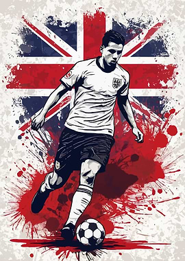 English Football Player with Union Jack
