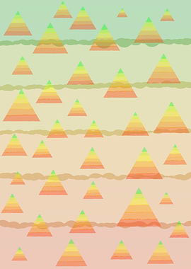 Tropical Vibes Geometric Triangle Pattern