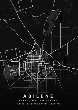 Abilene, Texas USA City Map
