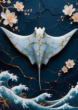 Stingray Kintsugi Art