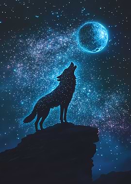 Wolf Howling at the Moon