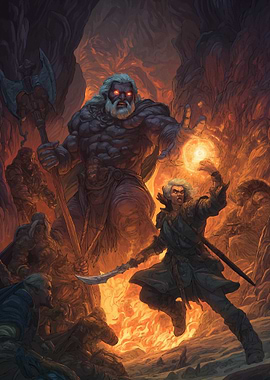 Fantasy Battle Fiery Cave